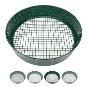 Sterico Tamis de Jardin en différentes Tailles de Maillage | Tamis Rond 33cm Ø | Tamis de Sol, passoire pour semence, Terre, Compost, Pierres, Mauvaises Herbes | Empilable | Robuste (9mm) (Sterico, neuf)