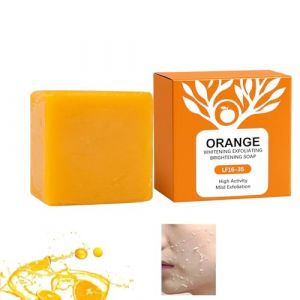 Savon Eclaircissant au Oranges,Savon Orange,Exfoliant,Naturel éclaircissant,Nettoyage En Profondeur Peau Lisse,Dissolvant De Taches Sombres Pour Le Visage Et Le Corps,Pour éclaircissant Hydratant (1) (9suYzi, neuf)