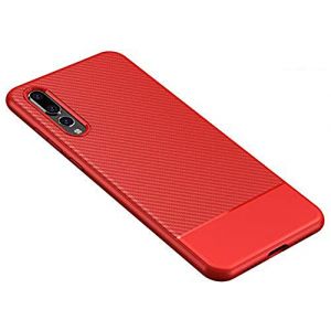 ZSCHAO Coque Huawei P20 Pro Fibre de Carbone, Souple Slim Silicone TPU Housse +[Protection écran en Verre trempé] Coque Antichoc Hybrid Fine Case Resistant Cover pour Huawei P20 Pro(2018)(Rouge) (ZSCHAO, neuf)