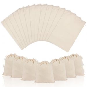 OFFCUP 20PCS Sachet en Coton Tissu, 25 * 30cm Sac Cordon Coton Sac Toile de Jute, Petit Sachet Cadeau Avec Serrage, Pochette Tissu Cordon Pochettes &agrave; Bijoux pour Mariage Bonbons Lavande F&ecirc;te (HOOCHE, neuf)