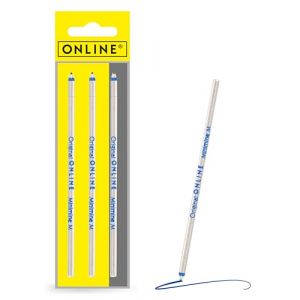 3 pièces recharges de stylo bille multifonction d'Online,Mini- D1, largeur de trait M, compatible avec Lamy, Rotring, Cross etc, recharge standard internationale, indélébile, couleur d' encre bleue (coseon-de, neuf)