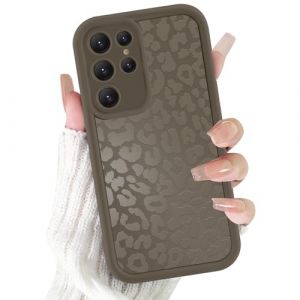 ZhuoFan Coque pour Samsung Galaxy S22 Ultra 5G 6,8&rdquo;, Aesthetic L&eacute;opard Motif &Eacute;t&eacute; Summer Design &Eacute;tui Brun Mat Housse Silicone Filles Dames Case Antichoc Bumper Protection de la cam&eacute;ra Cover, 05 (yuleliusangwei, neuf)