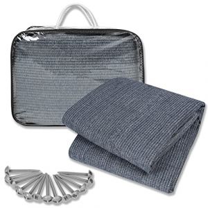 Froadp HDPE Tapis de Camping Outdoor B&acirc;ches de Sol pour Camping-Car avec Trou en Aluminium & Sac de Transport Lavable Tapis d'auvent Antid&eacute;rapant Tapis de Tente de Caravane (300x500cm) (Kaysi Yard, neuf)