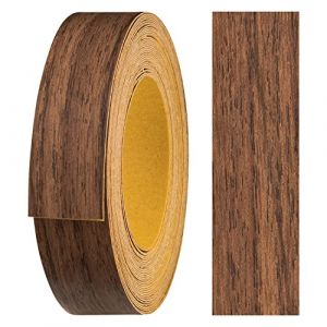 haggiy Bande de chant mélamine autocollante - 18 mm x 5 m - Bande de bord de meuble - Maintien sûr sans repassage - Rebord pour planches d'étagères / panneaux en bois (noyer macchiato) (haggiy-Europe, neuf)