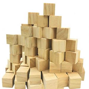 Fycooler Cube en Bois(80 Pcs)-Petit Cube Bois Brut 2.5x2.5x2.5cm - Bloc Bois Naturel-Cube Bois Bricolage,Apprentissage, Loisirs Créatifs, Alphabet,Tampons,Lettres,Puzzle,Construction,Jouet,Nombre (Fycooler-FR, neuf)