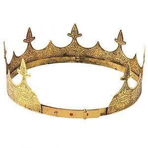 FRCOLOR Couronne Adulte Costume De Roi Sept Couronnes Coiffe D'anniversaire Roi De La Couronne Prince Chapeau Ceinture D'anniversaire Noire Bandeau Couronne D'or Casque Décor Le Fer (White Beach, neuf)