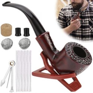 Pipe à tabac : ensemble de pipe à tabac en ébène fait à la main avec coffret cadeau et accessoires, ensemble de pipe à tabac en bois, ensemble de pipe parfait, embout de pipe à tabac (HQ SHENG LIMITED, neuf)