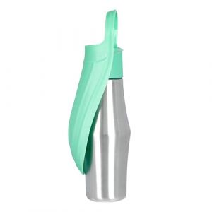Gourde pour Chien Promenade Isotherme Gourde Chien Isotherme Bouteille d'eau pour Portable Acier Inoxydable 304 Bol d'eau De Voyage pour Et Chat (Vert Clair‌‌, 750 ML) (Haohon, neuf)