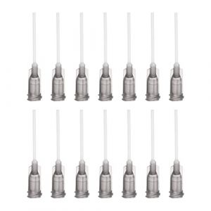 sourcing map 50pcs 16g Plastique Dispensation Aiguilles, 1" Ptfe Colle Aiguille Tube &Eacute;mouss&eacute; Luer Serrure Conseils avec Pp Flexible Aiguille pour Liquide Colle Pistolet, Gris (Weisser Berg, neuf)