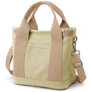 Halemet Petit sac fourre-tout avec fermeture &eacute;clair pour femme - sac &agrave; bandouli&egrave;re en toile - sac cartable - sac besace (HuangYaZhou00145, neuf)