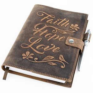 Moonster&reg; Journal En Cuir avec Stylo, Journal Intime pour Femmes, Couverture du Journal de la Bible en Relief, Bloc Note En Cuir Journal Reli&eacute; en Cuir avec Papier Lign&eacute; A5, Carnet de Voyage Vintage (Moonster Products Ltd, neuf)