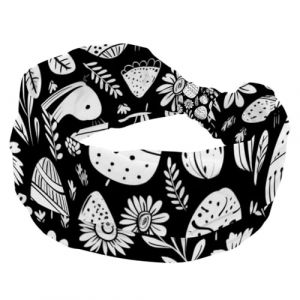 Bandeau large pour femme, bandeau nou&eacute; confortable, motif &oelig;uf de P&acirc;ques, lapin, noir, blanc, antid&eacute;rapant, accessoire pour cheveux tendance (ocenuttldat, neuf)