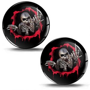 SkinoEu® 2 x 3D Gel Silicone Flexibles Autocollant Stickers Skull You're Next Crâne Tête de Mort pour Voiture Moto Fenêtre Porte Casque Scooter PC Tuning JDM KS 12 (SkinoEu®, neuf)