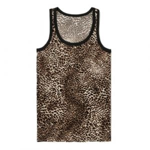 D&eacute;bardeur l&eacute;opard pour homme, gilet athl&eacute;tique sans manches doux et ajust&eacute; pour homme, t-shirt sexy &agrave; imprim&eacute; l&eacute;opard pour f&ecirc;te, rave, discoth&egrave;que, performance Sous-v&ecirc;tements moulants et respirants (QingPo, neuf)