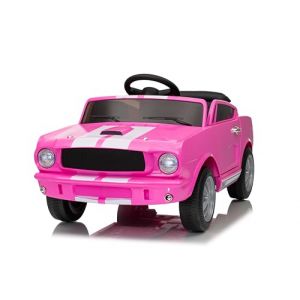 FINOOS Voiture &eacute;lectrique pour Enfants Shelby GT350 12V avec t&eacute;l&eacute;commande 2,4 GHz, klaxon, LED, Musique, d&eacute;marrage progressif, pour Enfants de 1 &agrave; 4 Ans (Rose) (S.N. Commerce B.V., neuf)