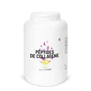 Nutripure Collagène | Peptides de Collagène Peptan | Acides Aminés, Types 1 | Protège Os et Articulations, Hydratation de la Peau | Citron | Pot de 1.2kg | 4 Mois | Made in France (NUTRIPURE, neuf)