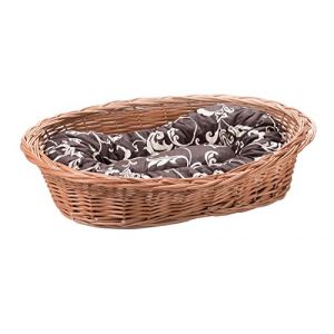 Wiklinowy Świat - Lit pour chien/chat en panier en osier, lit en osier pour animaux de compagnie - Naturellement chaud, respirant et &eacute;l&eacute;gant - Diverses tailles 75x53x17cm - Marron avec motif &agrave; (wiklinowy-swiat, neuf)