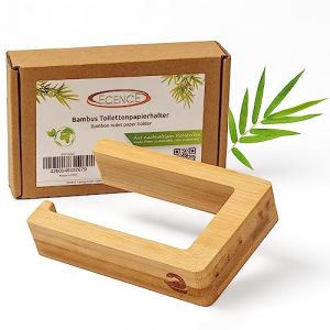 ECENCE 1x Porte Papier Toilette en Bois Auto-adh&eacute;sif sans Per&ccedil;age Porte-Rouleau Toilette en Bambou Naturel Distributeur Papier Toilette Ecologique (ECENCE, neuf)