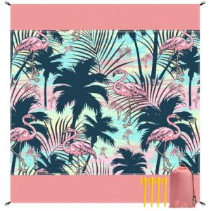 Bseical Tapis de Plage Anti-Sable 210x200cm Couverture Pique Nique Imperm&eacute;able & Lavable Natte de Plage Grande Taille pour Voyage, Camping, Plage, Jardin-Sac de Transport Inclus (hongenerlu, neuf)