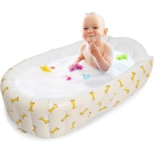 Baignoire pour b&eacute;b&eacute;,Baignoire gonflable pour bebe avec pompe &agrave; air int&eacute;gr&eacute;e,Baignoire portable pliable pour enfants,90&times;55 cm,Baignoire pour b&eacute;b&eacute; 0-5 ans,Baignoire de douche de voyage pour b&eacute;b&eacute; (Yoztfhsoe-EU, neuf)