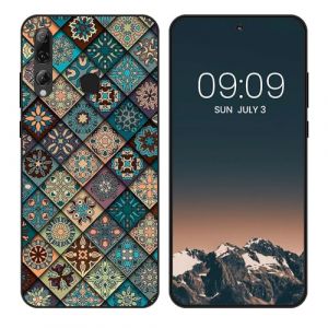 WUACYEAMING Noir Coque pour Huawei P Smart+ 2019, Haute Qualité TPU Silicone Mince Souple Antichoc Bumper avec Cadre en Bois à Carreaux Motif Dessin Mat Case (WUACYEAMING, neuf)