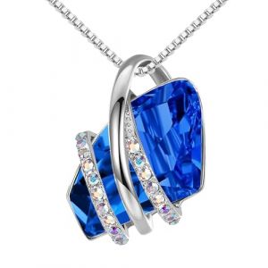 Leafael Collier Cadeau Saint-Valentin pour Femme, Pendentif Souhaiter Pierre de Naissance avec Cristal, Bijou pour Elle, Maman ou &Eacute;pouse, Plaqu&eacute; Or Rose 18K / Argent&eacute;, Cha&icirc;ne 18 + 2" (Leafael Jewelry USA Official Brand Store, neuf)