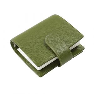 Moterm Elite Agenda de Poche avec Anneaux A7 - Organiseur en Cuir V&eacute;ritable sans Grand Compartiment Arri&egrave;re (Vert Olive Galet, Anneaux de 25 mm) (MOTERM, neuf)