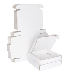 25 pi&egrave;ces Blanc Bo&icirc;tes d'exp&eacute;dition en carton ondul&eacute;, grandes bo&icirc;tes aux lettres 100x100x20mm, bo&icirc;tes postales d'emballage de petits colis pour les affaires, l'exp&eacute;dition, le stockage ou les cadeaux (YDKJ EU, neuf)