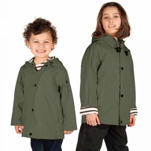 Breizh Ocean - Ciré Imperméable Enfant ELVEN, Intérieur Rayé Marinière avec Capuche - 1 an à 14 Ans (BREIZH OCEAN, neuf)