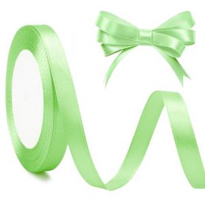 Ruban Satin Vert Clair 10mm X 23m - Vert Menthe Fin et Solide pour Emballage Cadeau, Invitation, Ballons de Cheveux Floraux, Décoration de Saint-Valentin - Vert Pomme (yinhantiaotiao-EU, neuf)
