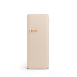 CREATE / RETRO FRIDGE 150 GOLD/Réfrigérateur sable avec poignée dorée et congélateur 281L / 102W, faible consommation, 150 cm, 3 étagères, régulateur de température, 60x60x150 cm (CREATE, neuf)
