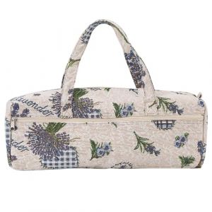 Sac à Tricoter à la Main, Fourre-tout de Rangement en Fil Domestique avec Poignées de Transport pour les Aiguilles et Accessoires à Tricotage (fleur mauve) (Lotbysea, neuf)