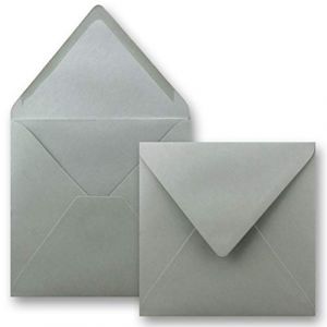 50x Enveloppes carr&eacute;es graphite (gris fonc&eacute;) - 15,5 x 15,5 cm - sans fen&ecirc;tre, &agrave; collage humide - 110 g/m&sup2; - Pour les cartes d'invitation de mariage, d'anniversaire et autres -Serie FarbenFroh (GUSTAV NEUSER GmbH, neuf)