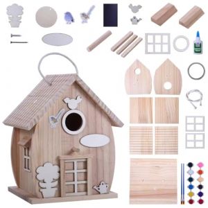 Kit de nichoir à oiseaux en bois pour adultes à construire, travaux manuels en plein air, peinture freestyle, nichoir à oiseaux suspendu pour jardin, cour, décoration cadeaux (ukyoucanforever, neuf)