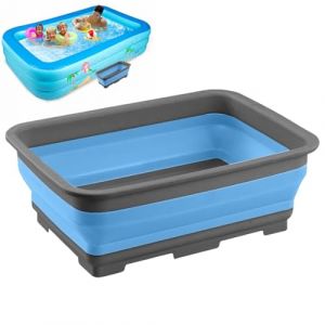 Bain de Pied Pliable Antidérapant, Bassine Pédiluve pour Piscine Hors Sol, Bassin de Rinçage pour Échelles de Piscine, Lavage de Pieds Portable pour Plage,Voyage et Camping, Garde Votre Piscine Propre (SXRXHF, neuf)