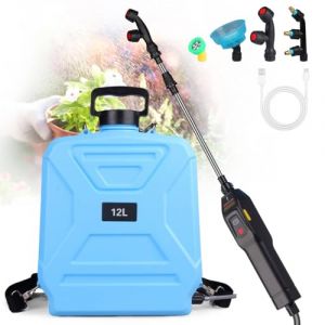 Pulvérisateur électrique 12L, Pulvérisateur de Jardin avec 4 Buses, Lance rétractable, Pulvérisateur de Jardin Rechargeable par USB avec Bandoulière, Pulvérisateur d'eau pour la Pelouse, Le Jardin (Lilidirect, neuf)