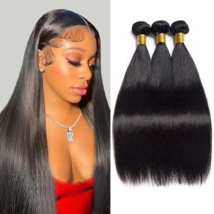 IFLY tissage brésilien lisse lot cheveux bresilien lisse tissage en lot tissage cheveux humain bresilienne raide mèches bresiliennes naturelles total (22 24 26pouce) (human virgin hair, neuf)