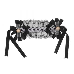 SAFIGLE Coiffe Lolita Dentelle Avec Noeud Accessoire De D&eacute;guisement Pour Cosplay Bijou De Cheveux Pour Fille F&ecirc;te Et Jeu De R&ocirc;le (Grand Di, neuf)