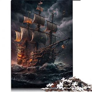 Puzzle 1000 Pi&egrave;ces pour Adultes - Bateau Pirate en Carton - Jouet D&eacute;coration Murale (26x38cm) (lifelaegr, neuf)