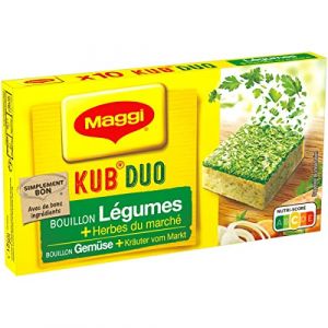 Lot de 3 unités *** MAGGI Kub duo bouillon de légumes et herbes du marché 10 cubes 105g (La Famille à Table! - LFàT!, neuf)