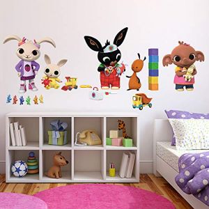 kina - B_R0005 Autocollants Muraux Bébé écologiques et hypoallergéniques Effet Tissu doux repositionnable Bing Cartoon Flop Pando Sula Décoration Papier Peint adhésif Chambre d'enfant (AdesiviMurali, neuf)