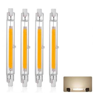 Ampoule LED R7S 118mm 30W, Dimmable, &Eacute;quivalent Lampe Halog&egrave;ne J118 300W, Blanc Naturel 4500K, 3000LM, 360 Degr&eacute;s Lin&eacute;aire Ampoule, 30W R7S 118mm Slim COB LED pour Applique Murale/Lampadaire, 4 pi&egrave;ces (XALDSMYXGS, neuf)