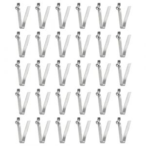 QUARKZMAN 30 Pcs Clip &agrave; Ressort pour Pagaie de Kayak &agrave; Bouton Unique 4x4.2x22mm 65Mn Ressort en Acier Clips de Poteau de Tube de Verrouillage T&eacute;lescopique d'ascenseur Creux en Forme de V (QUARKZMAN, neuf)