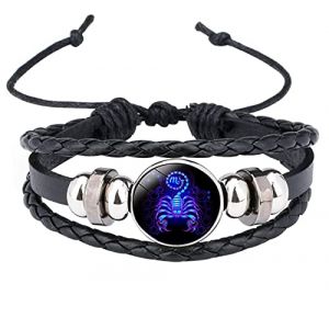 Caimeytie Bracelet R&eacute;glable Pendante Constellation Bracelet tress&eacute; Horoscope Bijoux Scorpion (YIXUYU, neuf)