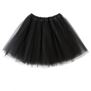 GGUFAY Jupe Tutu Femme Court en Tulle, Taille Élastique, Pour Danse, Carnaval, Halloween, Classique Ballet, Jupon pour Robe Vintage (Noir) (Rfervgauk, neuf)