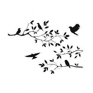 CUNYA Autocollants muraux amovibles en vinyle pour décoration de chambre d'enfant, Motif branches d'arbre, Noir, 55,9 x 35,6 cm (CUNYAK, neuf)