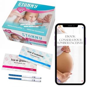 Lot de 25 Test de Grossesse et 25 Test Ovulation | Test de Grossesse Précoce 25 mIU/ml | Bandelette Urinaire | Résultats Précis | Détection Precoce de la Grossesse | Ebook OFFERT pour Tomber Enceinte (Stonny, neuf)