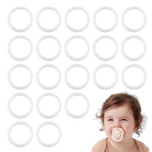 20 Pièce Anneau Souple Adaptateur Clip, Fictif Silicone Transparent, Anneau en Silicone Adaptateur, Silicone Bouton Anneau Bébé Mannequin Titulaire Clip Adaptateur de Sucette Tétine (LIN  YAMEIZI UK SHOP, neuf)
