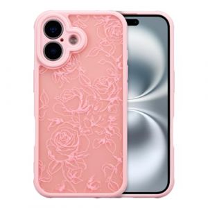 XIZYO Coque pour iPhone 17 6,3 Pouces, Mignon Mat Translucide Fleur de Rose Floral Motif Antichoc Coque, Housse Luxe Esth&eacute;tique Souple TPU pour Filles Femmes, Branche Fleur/Rose (XIZYO, neuf)