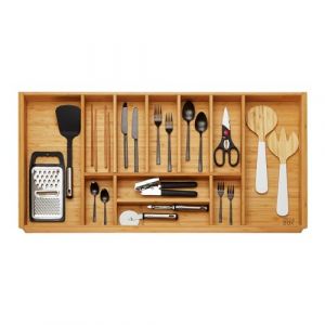 ORGA-BOX 3 Range-couverts BAMBOO pour tiroirs 100 cm (473 x 897 mm) avec 11 compartiments insert de tiroir en bois pour cuisines Nobilia/Noblessa &agrave; partir d'ao&ucirc;t 2012 (S&O Handelsgesellschaft mbH, neuf)